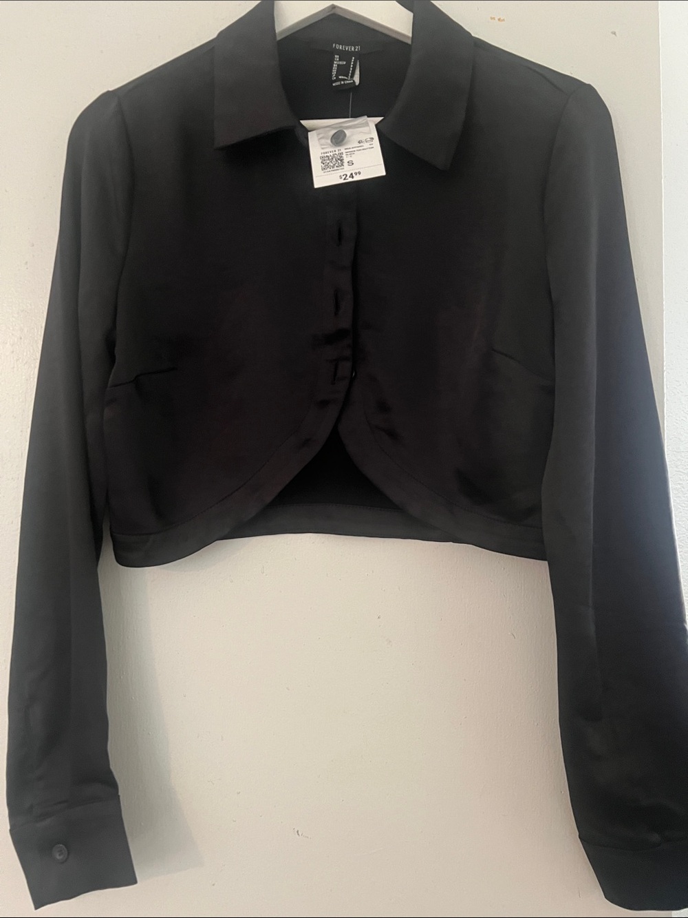 Forever 21 Black Cropped Bolero Jacket